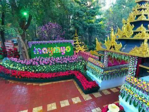 ミャンマーにあるピンウーリン町(花の町）